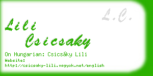 lili csicsaky business card