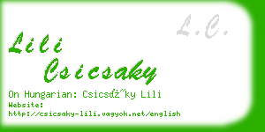 lili csicsaky business card